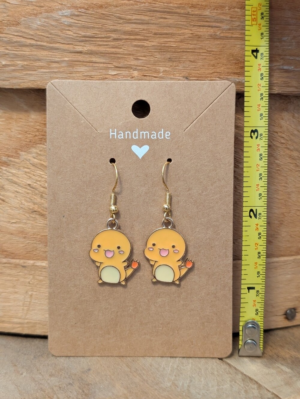 Anime Pokemon Charmander Enamel Metal Earrings NEW